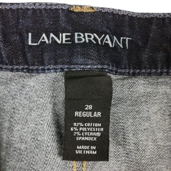 Lane Bryant Womens Jeans Boot Cut Blue Denim Dark Wash Genius Fit Plus 28 - Picture 10 of 11